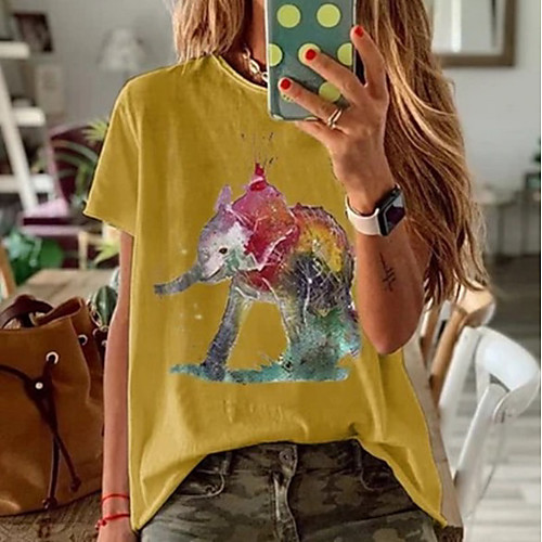 Women's Tops Graphic T-shirt Round Neck Loose Cotton Daily White Blue Yellow S M L XL 2XL 3XL
Women's Tops Graphic T-shirt Round Neck Loose Cotton Daily White Blue Yellow S M L XL 2XL 3XL