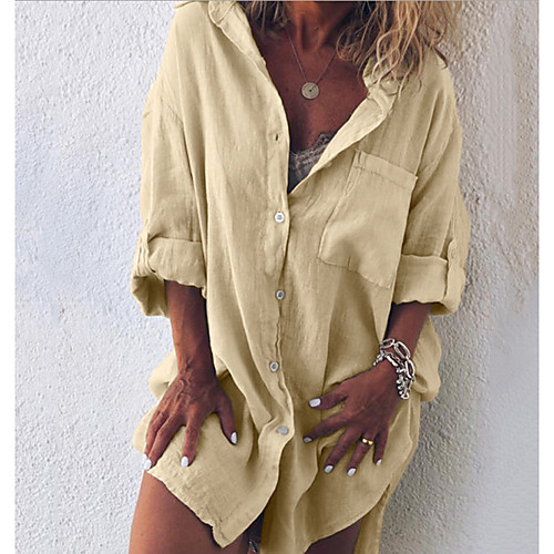 Women's Solid Colored Shirt Daily Going out Black / Blue / Blushing Pink / Khaki / Dark Gray / Light Green / Beige
Women's Solid Colored Shirt Daily Going out Black / Blue / Blushing Pink / Khaki / Dark Gray / Light Green / Beige