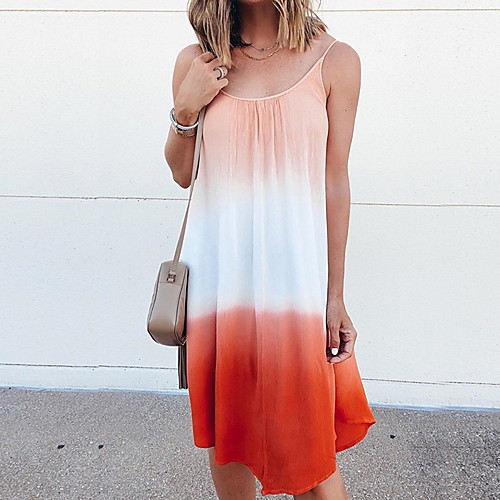 Women's Sheath Dress Knee Length Dress - Sleeveless Color Gradient Summer Elegant 2020 Blue Fuchsia Orange Green S M L XL
Women's Sheath Dress Knee Length Dress - Sleeveless Color Gradient Summer Elegant 2020 Blue Fuchsia Orange Green S M L XL
