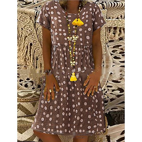 Women's A-Line Dress Knee Length Dress - Short Sleeves Polka Dot Summer Casual Chinoiserie 2020 Red Brown M L XL XXL
Women's A-Line Dress Knee Length Dress - Short Sleeves Polka Dot Summer Casual Chinoiserie 2020 Red Brown M L XL XXL