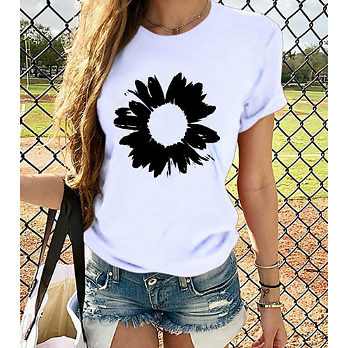 Women's T-shirt Graphic Tops - Print Round Neck Basic Daily Spring Summer White XS S M L XL 2XL 3XL 4XL
Women's T-shirt Graphic Tops - Print Round Neck Basic Daily Spring Summer White XS S M L XL 2XL 3XL 4XL