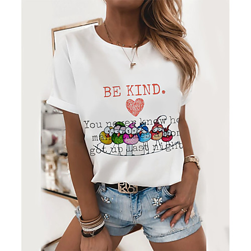 Women's T-shirt Graphic Tops - Print Round Neck Basic Daily Spring Summer White XS S M L XL 2XL 3XL 4XL
Women's T-shirt Graphic Tops - Print Round Neck Basic Daily Spring Summer White XS S M L XL 2XL 3XL 4XL