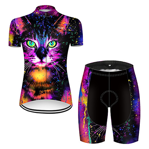 21Grams Women's Short Sleeve Cycling Jersey with Shorts Nylon Polyester Black / Red Cat Gradient Animal Bike Clothing Suit Breathable 3D Pad Quick Dry Ultraviolet Resistant Reflective Strips Sports
21Grams Women's Short Sleeve Cycling Jersey with Shorts Nylon Polyester Black / Red Cat Gradient Animal Bike Clothing Suit Breathable 3D Pad Quick Dry Ultraviolet Resistant Reflective Strips Sports