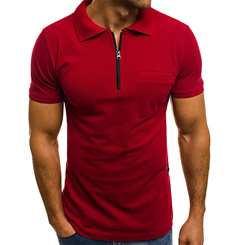 Men's Polo Solid Colored Zipper Short Sleeve Daily Tops Basic White Black Red
Men's Polo Solid Colored Zipper Short Sleeve Daily Tops Basic White Black Red