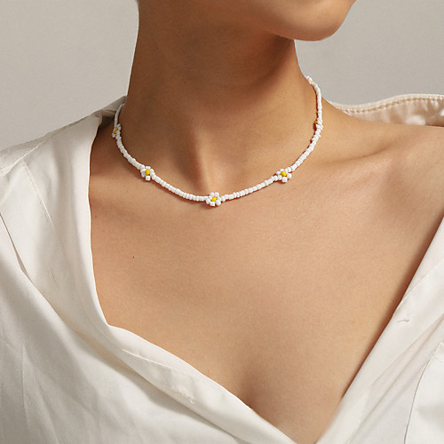 Women's Girls' Bead Necklace Beads Flower Cute Boho Chrome White Blue 44 cm Necklace Jewelry For Party Evening Beach
Women's Girls' Bead Necklace Beads Flower Cute Boho Chrome White Blue 44 cm Necklace Jewelry For Party Evening Beach