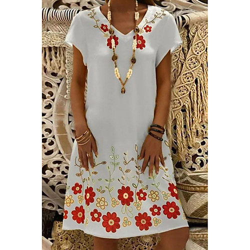 Women's A-Line Dress Knee Length Dress - Short Sleeves Floral Summer Casual 2020 White Yellow S M L XL XXL XXXL
Women's A-Line Dress Knee Length Dress - Short Sleeves Floral Summer Casual 2020 White Yellow S M L XL XXL XXXL