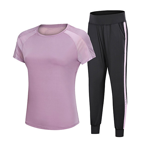 Women's 2-Piece Side-Stripe Mesh Tracksuit Activewear Set Workout Outfits 2pcs Round Running Fitness Jogging Reflective Breathable Quick Dry Sportswear Athletic Clothing Set Short Sleeve Activewear
Women's 2-Piece Side-Stripe Mesh Tracksuit Activewear Set Workout Outfits 2pcs Round Running Fitness Jogging Reflective Breathable Quick Dry Sportswear Athletic Clothing Set Short Sleeve Activewear