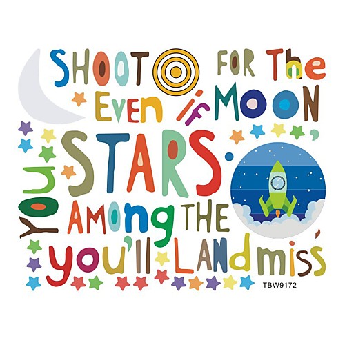 Moon Star Rocket Characters Wall Stickers Plane Wall Stickers Decorative Wall Stickers PVC Home Decoration Wall Decal Wall / Window Decoration 1pc
Moon Star Rocket Characters Wall Stickers Plane Wall Stickers Decorative Wall Stickers PVC Home Decoration Wall Decal Wall / Window Decoration 1pc