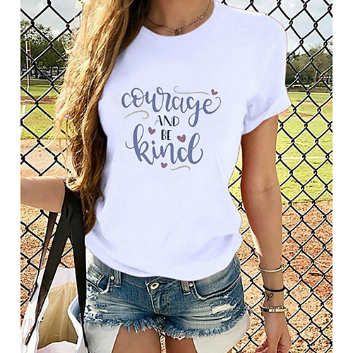 Women's T-shirt Graphic Tops - Print Round Neck Basic Daily Spring Summer White XS S M L XL 2XL 3XL 4XL
Women's T-shirt Graphic Tops - Print Round Neck Basic Daily Spring Summer White XS S M L XL 2XL 3XL 4XL