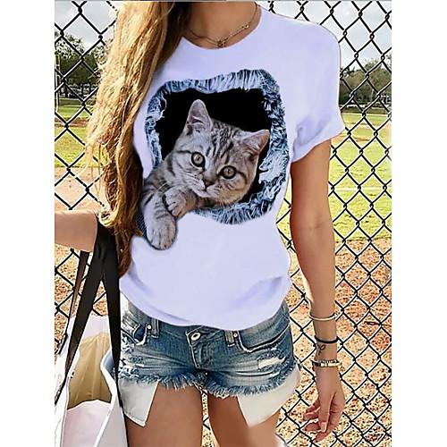 Women's Tops Graphic 3D Print T-shirt - Print Round Neck Basic Daily Spring Summer Rainbow XS S M L XL 2XL 3XL 4XL 5XL 6XL
Women's Tops Graphic 3D Print T-shirt - Print Round Neck Basic Daily Spring Summer Rainbow XS S M L XL 2XL 3XL 4XL 5XL 6XL