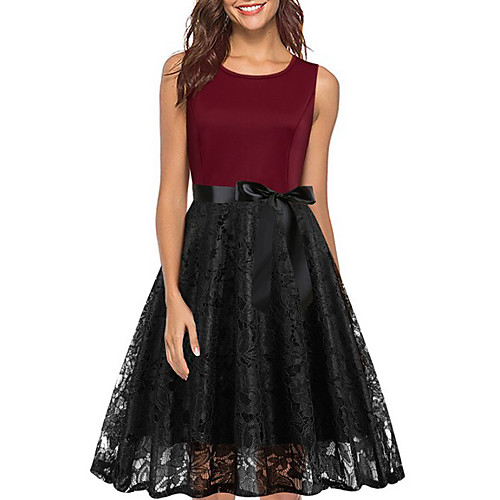 Women's A-Line Dress Knee Length Dress - Sleeveless Color Block Summer Vintage 2020 Wine Black Blue Red Green Rainbow S M L XL XXL
Women's A-Line Dress Knee Length Dress - Sleeveless Color Block Summer Vintage 2020 Wine Black Blue Red Green Rainbow S M L XL XXL