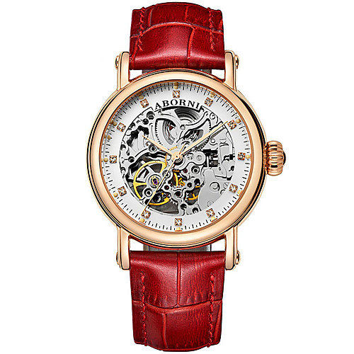 Women's Mechanical Watch Casual Elegant Stainless Steel Genuine Leather Automatic self-winding Rose Gold White / Black WhiteRed Water Resistant / Waterproof Analog
Women's Mechanical Watch Casual Elegant Stainless Steel Genuine Leather Automatic self-winding Rose Gold White / Black WhiteRed Water Resistant / Waterproof Analog