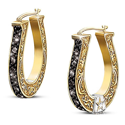 Women's Cubic Zirconia Hoop Earrings Classic Star Stylish Gold Plated Earrings Jewelry Gold For Anniversary Party Evening 1 Pair
Women's Cubic Zirconia Hoop Earrings Classic Star Stylish Gold Plated Earrings Jewelry Gold For Anniversary Party Evening 1 Pair