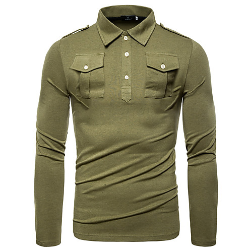 Men's Polo Solid Colored Long Sleeve Daily Wear Tops Basic Black Army Green Dark Gray
Men's Polo Solid Colored Long Sleeve Daily Wear Tops Basic Black Army Green Dark Gray