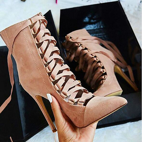 Women's Boots Fall / Winter Stiletto Heel Pointed Toe Daily Lace-up Satin Mid-Calf Boots Black / Pink
Women's Boots Fall / Winter Stiletto Heel Pointed Toe Daily Lace-up Satin Mid-Calf Boots Black / Pink