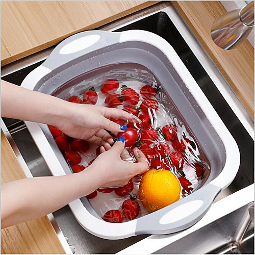 Folding Cutting Board with Strainer, Multi-function Drain Basket Collapsible Dish Tub, Fruit Vegetable Washing Basin Sink Storage Basket for Home Kitchen Outdoor Camping
Folding Cutting Board with Strainer, Multi-function Drain Basket Collapsible Dish Tub, Fruit Vegetable Washing Basin Sink Storage Basket for Home Kitchen Outdoor Camping