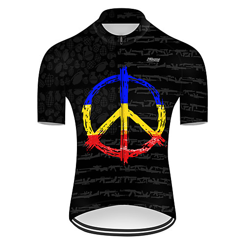 21Grams Men's Short Sleeve Cycling Jersey Nylon Polyester Black / Blue Gradient Peace & Love Bike Jersey Top Mountain Bike MTB Road Bike Cycling Breathable Quick Dry Ultraviolet Resistant Sports
21Grams Men's Short Sleeve Cycling Jersey Nylon Polyester Black / Blue Gradient Peace & Love Bike Jersey Top Mountain Bike MTB Road Bike Cycling Breathable Quick Dry Ultraviolet Resistant Sports