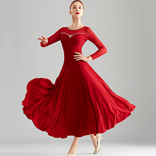 Ballroom Dance Dress Split Joint Crystals / Rhinestones Women's Performance Long Sleeve Crystal Cotton Mesh
Ballroom Dance Dress Split Joint Crystals / Rhinestones Women's Performance Long Sleeve Crystal Cotton Mesh