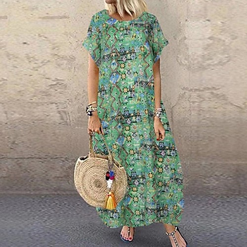 Women's A Line Dress Maxi long Dress Red Green Short Sleeve Floral Summer Round Neck Casual Mumu 2021 S M L XL XXL 3XL 4XL
Women's A Line Dress Maxi long Dress Red Green Short Sleeve Floral Summer Round Neck Casual Mumu 2021 S M L XL XXL 3XL 4XL