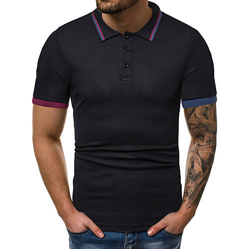 Men's Solid Colored Black Patchwork Polo Business Basic Daily Work White / Black
Men's Solid Colored Black Patchwork Polo Business Basic Daily Work White / Black