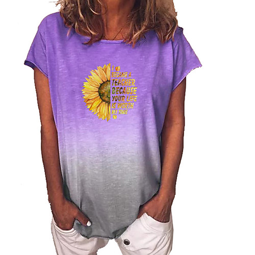 Women's T-shirt Floral Color Gradient Tops Round Neck Loose Daily Summer Blue Purple Yellow Fuchsia Orange Green Light Green S M L XL 2XL 3XL 4XL 5XL
Women's T-shirt Floral Color Gradient Tops Round Neck Loose Daily Summer Blue Purple Yellow Fuchsia Orange Green Light Green S M L XL 2XL 3XL 4XL 5XL