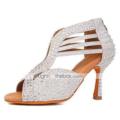 Women's Latin Shoes Ballroom Shoes Salsa Shoes Line Dance Heel Rhinestone Crystals Flared Heel Black Gold Silver Zipper
Women's Latin Shoes Ballroom Shoes Salsa Shoes Line Dance Heel Rhinestone Crystals Flared Heel Black Gold Silver Zipper
