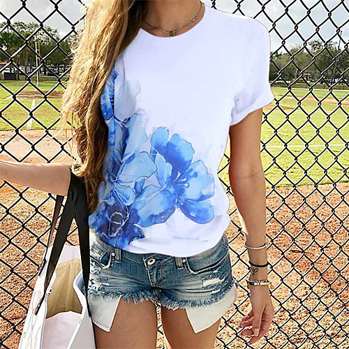 Women's T-shirt Graphic Tops - Print Round Neck Loose Cotton Basic Daily Summer White S M L XL 2XL 3XL 4XL
Women's T-shirt Graphic Tops - Print Round Neck Loose Cotton Basic Daily Summer White S M L XL 2XL 3XL 4XL