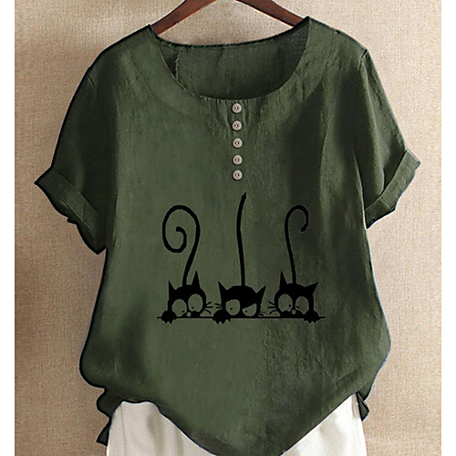 Women's Blouse Shirt Cartoon Round Neck Tops Loose Basic Top White Red Army Green
Women's Blouse Shirt Cartoon Round Neck Tops Loose Basic Top White Red Army Green