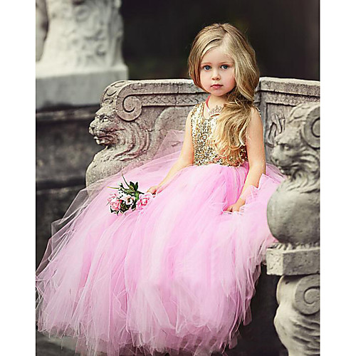 Princess / Ball Gown Floor Length Wedding / Party Flower Girl Dresses - Tulle Long Sleeve Jewel Neck with Bow(s) / Paillette
Princess / Ball Gown Floor Length Wedding / Party Flower Girl Dresses - Tulle Long Sleeve Jewel Neck with Bow(s) / Paillette