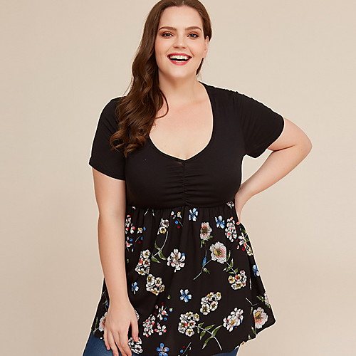 Women's Blouse Plus Size Floral Tops Round Neck Daily Summer Black XL 2XL 3XL 4XL 5XL
Women's Blouse Plus Size Floral Tops Round Neck Daily Summer Black XL 2XL 3XL 4XL 5XL