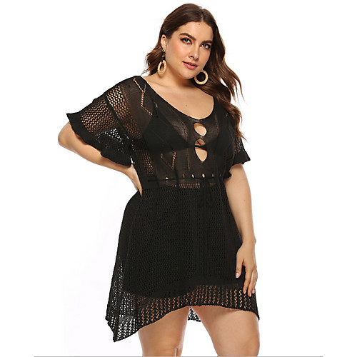 Women's Sundress Knee Length Dress Black Short Sleeve Solid Color Summer V Neck Casual Sexy 2021 XL XXL 3XL 4XL / Plus Size
Women's Sundress Knee Length Dress Black Short Sleeve Solid Color Summer V Neck Casual Sexy 2021 XL XXL 3XL 4XL / Plus Size