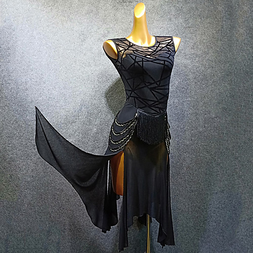 Latin Dance Dress Tassel Split Joint Women's Training Performance Sleeveless Mesh Flocking
Latin Dance Dress Tassel Split Joint Women's Training Performance Sleeveless Mesh Flocking