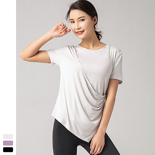 Women's Yoga Top Fashion Black Purple Grey Yoga Fitness Running Top Short Sleeve Sport Activewear Quick Dry Breathable Comfortable Stretchy
Women's Yoga Top Fashion Black Purple Grey Yoga Fitness Running Top Short Sleeve Sport Activewear Quick Dry Breathable Comfortable Stretchy