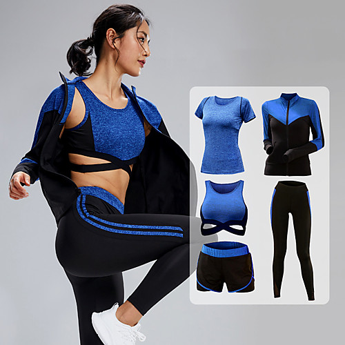 Women's 5pcs Tracksuit Yoga Suit Winter Zipper Wirefree Fashion Purple Blue Gray Yoga Fitness Running High Waist Shorts Sports Bra Jacket Long Sleeve Sport Activewear Tummy Control Butt Lift Quick
Women's 5pcs Tracksuit Yoga Suit Winter Zipper Wirefree Fashion Purple Blue Gray Yoga Fitness Running High Waist Shorts Sports Bra Jacket Long Sleeve Sport Activewear Tummy Control Butt Lift Quick