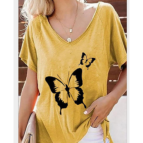 Women's T-shirt Animal Tops V Neck Daily Summer Blue Yellow Green S M L XL 2XL
Women's T-shirt Animal Tops V Neck Daily Summer Blue Yellow Green S M L XL 2XL