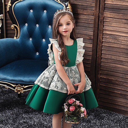 Princess / Ball Gown Knee Length Wedding / Party Flower Girl Dresses - Satin / Tulle Cap Sleeve Jewel Neck with Bow(s) / Color Block
Princess / Ball Gown Knee Length Wedding / Party Flower Girl Dresses - Satin / Tulle Cap Sleeve Jewel Neck with Bow(s) / Color Block