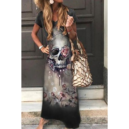 Women's A-Line Dress Maxi long Dress - Short Sleeves Floral Print Summer Casual 2020 Black S M L
Women's A-Line Dress Maxi long Dress - Short Sleeves Floral Print Summer Casual 2020 Black S M L