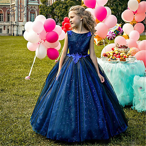 Princess / Ball Gown Floor Length Wedding / Party Flower Girl Dresses - Tulle Sleeveless Jewel Neck with Pleats
Princess / Ball Gown Floor Length Wedding / Party Flower Girl Dresses - Tulle Sleeveless Jewel Neck with Pleats