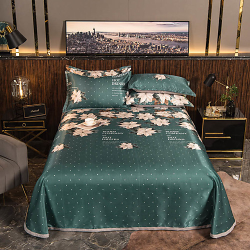 Summer Mat - 3-Piece Set / 1 Bed Sheet and 2 Pillowcases / Ultra Silky Soft Polyester / Modern Floral Printed / Dark Green
Summer Mat - 3-Piece Set / 1 Bed Sheet and 2 Pillowcases / Ultra Silky Soft Polyester / Modern Floral Printed / Dark Green