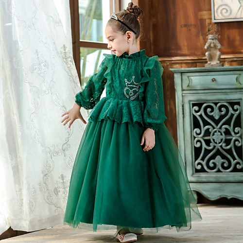 Princess / Ball Gown Ankle Length Wedding / Party Flower Girl Dresses - Lace / Tulle Long Sleeve High Neck with Pleats / Beading
Princess / Ball Gown Ankle Length Wedding / Party Flower Girl Dresses - Lace / Tulle Long Sleeve High Neck with Pleats / Beading