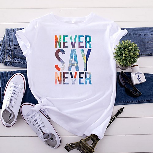 Women's T shirt Graphic Text Letter Round Neck Tops 100% Cotton Basic Top White Black Yellow
Women's T shirt Graphic Text Letter Round Neck Tops 100% Cotton Basic Top White Black Yellow