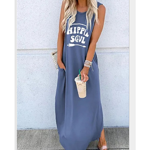 Women's Sundress Maxi long Dress Blue Red Green Brown Sleeveless Letter Summer Round Neck Casual 2021 M L XL XXL 3XL
Women's Sundress Maxi long Dress Blue Red Green Brown Sleeveless Letter Summer Round Neck Casual 2021 M L XL XXL 3XL