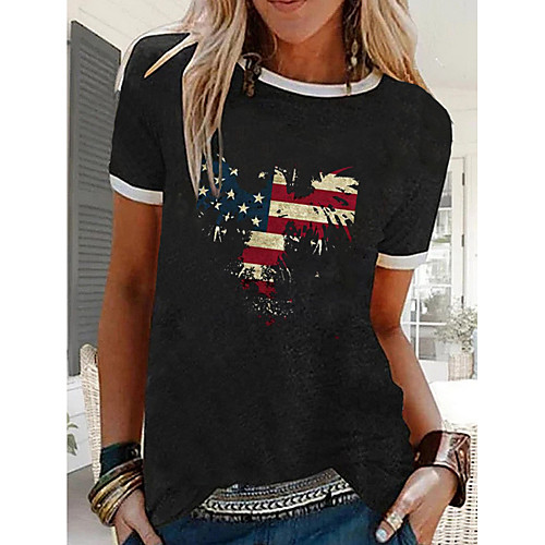 Women's T-shirt National Flag Tops - Print Round Neck Basic Daily Black M L XL 2XL 3XL
Women's T-shirt National Flag Tops - Print Round Neck Basic Daily Black M L XL 2XL 3XL