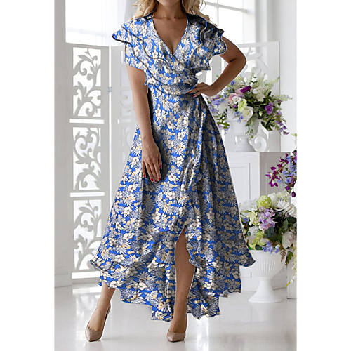 Women's A-Line Dress Midi Dress - Short Sleeves Floral Print Summer Casual Daily 2020 Blue M L XL XXL XXXL
Women's A-Line Dress Midi Dress - Short Sleeves Floral Print Summer Casual Daily 2020 Blue M L XL XXL XXXL