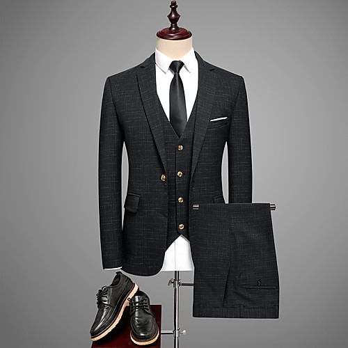 Tuxedos Standard Fit Notch Single Breasted One-button Cotton Blend / Cotton Solid Colored
Tuxedos Standard Fit Notch Single Breasted One-button Cotton Blend / Cotton Solid Colored