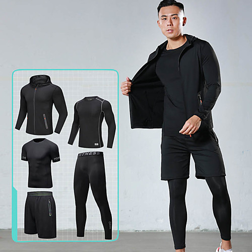 Men's Elastic Waistband Pocket Tracksuit Activewear Set Workout Outfits 5pcs Running Active Training Jogging Reflective Breathable Quick Dry Sportswear Athletic Clothing Set Long Sleeve Activewear
Men's Elastic Waistband Pocket Tracksuit Activewear Set Workout Outfits 5pcs Running Active Training Jogging Reflective Breathable Quick Dry Sportswear Athletic Clothing Set Long Sleeve Activewear
