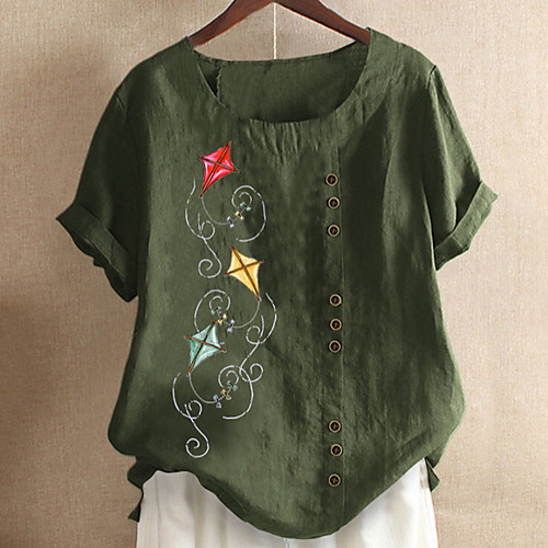 Women's Blouse Shirt Geometric Round Neck Tops Loose Basic Top Blue Purple Army Green
Women's Blouse Shirt Geometric Round Neck Tops Loose Basic Top Blue Purple Army Green