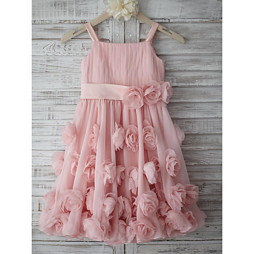 A-Line Knee Length Holiday Flower Girl Dresses - Chiffon Sleeveless Straps with Sash / Ribbon / Bow(s) / Draping
A-Line Knee Length Holiday Flower Girl Dresses - Chiffon Sleeveless Straps with Sash / Ribbon / Bow(s) / Draping