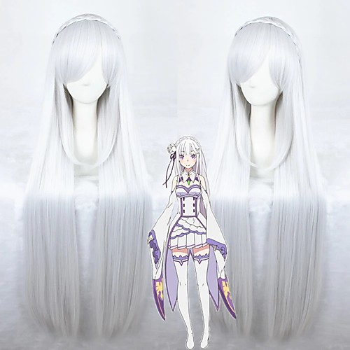 Cosplay Wig Emilia Zero kara Hajimeru Isekai Seikatsu Straight Cosplay Halloween With Bangs Wig Long Silver Synthetic Hair 39 inch Women's Anime Cosplay Waterfall Silver
Cosplay Wig Emilia Zero kara Hajimeru Isekai Seikatsu Straight Cosplay Halloween With Bangs Wig Long Silver Synthetic Hair 39 inch Women's Anime Cosplay Waterfall Silver