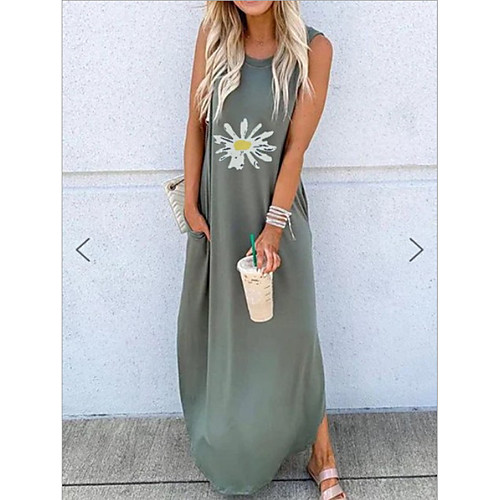 Women's Shift Dress Maxi long Dress - Sleeveless Print Summer Casual Chinoiserie 2020 Green S M L XL XXL XXXL
Women's Shift Dress Maxi long Dress - Sleeveless Print Summer Casual Chinoiserie 2020 Green S M L XL XXL XXXL